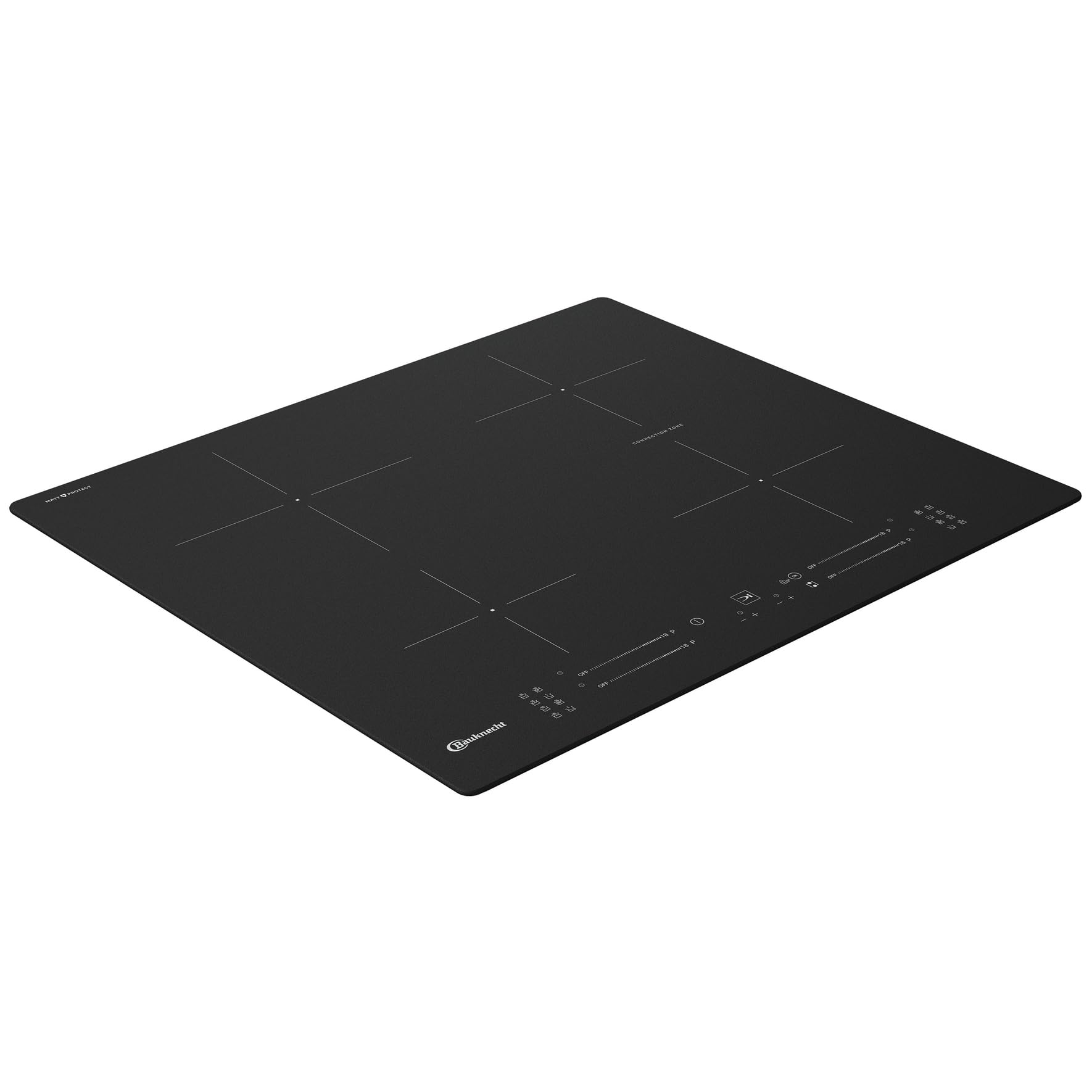 Bauknecht BKS2560BFBM Induktionskochfeld, 60 cm, 7200 W, Kochplatte, 4 Zonen mit Booster, MattProtect, 4 Automatikfunktionen (Schmelzen, Garen, Köcheln, Warmhalten), Touch-Slider, Schwarz Mattglas