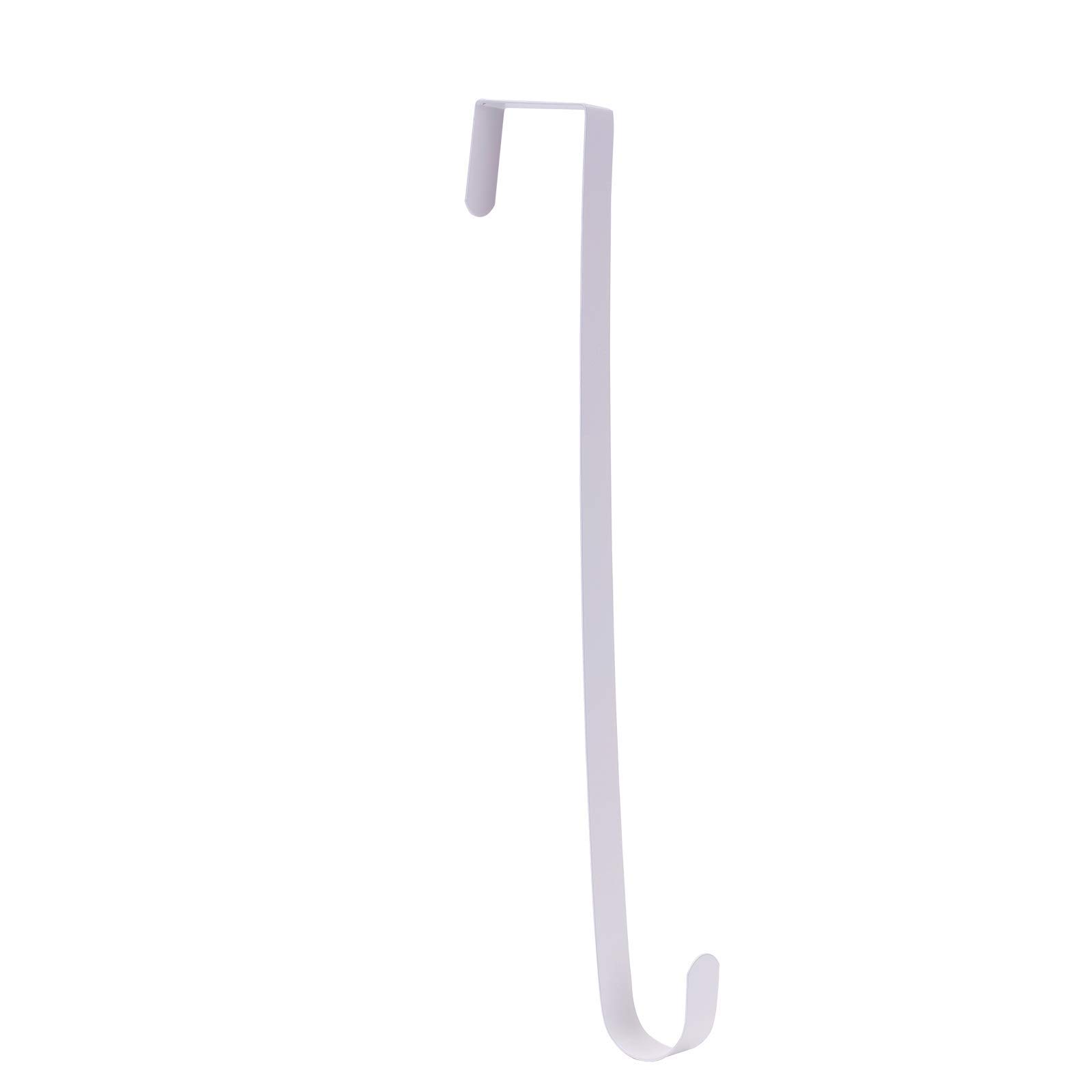Sattiyrch 15" Wreath Hanger for Front Door,Sturdy Steel Wreath Door Hanger,Over The Door Hanger Hook (White,1)