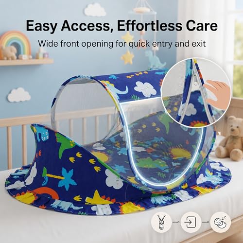 Image of StarAndDaisy Baby Mosquito net for Baby 0-12 Months with Mattress & Head Pillow for Infants, Toddlers Safe Baby, Breathable mesh-Mosquito Net for Baby's Peaceful Sleep.