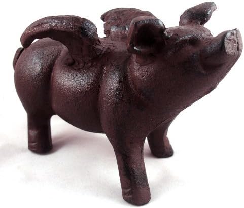 Flying Pig Cast Iron Doorstop Statuary