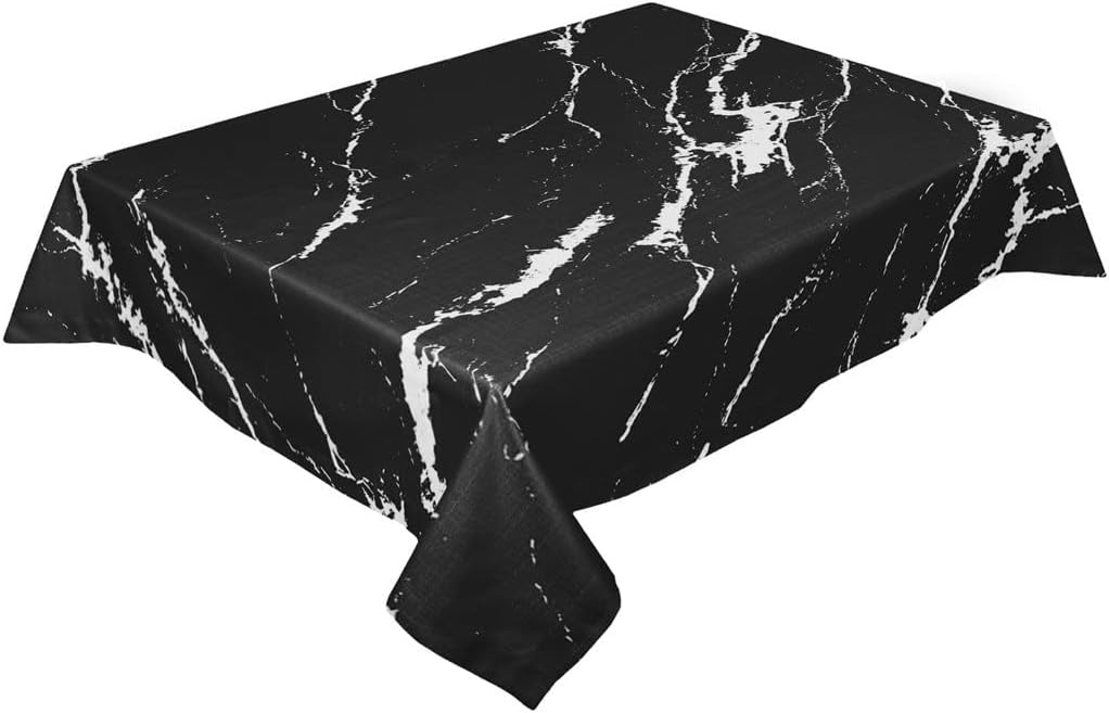 Black Concrete Round Tablecloth Wedding Decor Waterproof Table Cover Dining Daecor(153x259cm)