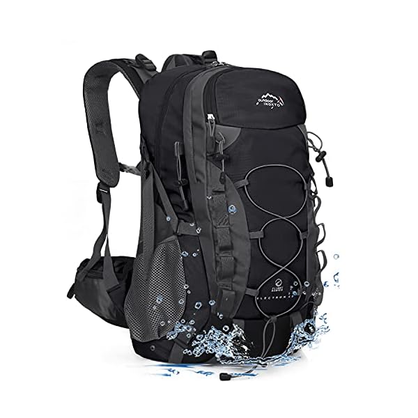 INOXTO lightweight Hiking Backpack 35L/40L Hiking Daypack with Waterproof Rain Cover for Travel Camping Outdoor Men and Women