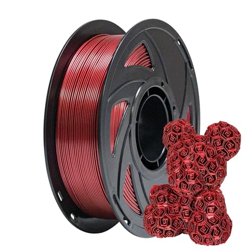 PETG-Filament Rot, 1,75 mm Filament für 3D-Drucker mit metallischem Glanz, Maßgenauigkeit +/- 0,03 mm, 1 kg Spule PETG-Filament, Rot PETG-Filament Rot, 1,75 mm Filament für 3D-Drucker mit metallischem Glanz, Maßgenauigkeit +/- 0,03 mm, 1 kg Spule PETG-Filament, Rot