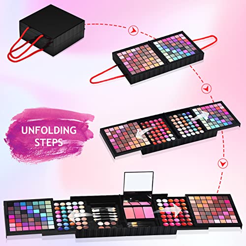 All In One Makeup Kit For Women Full Kit - 177 Ultimate Color Combination Makeup Set Palette -119 Eyeshadow,35 Lipstick,3 Blusher,6 Powder,14 Concealer,10 Applicators,1 Mirror,5 Brushes,Make Up Gift Kits #TOP3