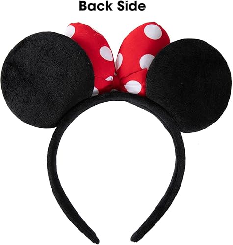 Miniatura 7 de JIAHANG Diadema de terciopelo con orejas de ratón, lazo de algodón 3D con lunares, decoración de fiesta, disfraces, accesorios para el cabello para