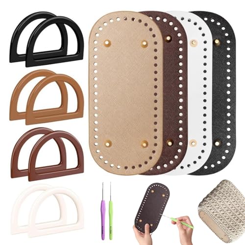 Base para bolsa de crochet con cojín y asas en D para tejer a mano