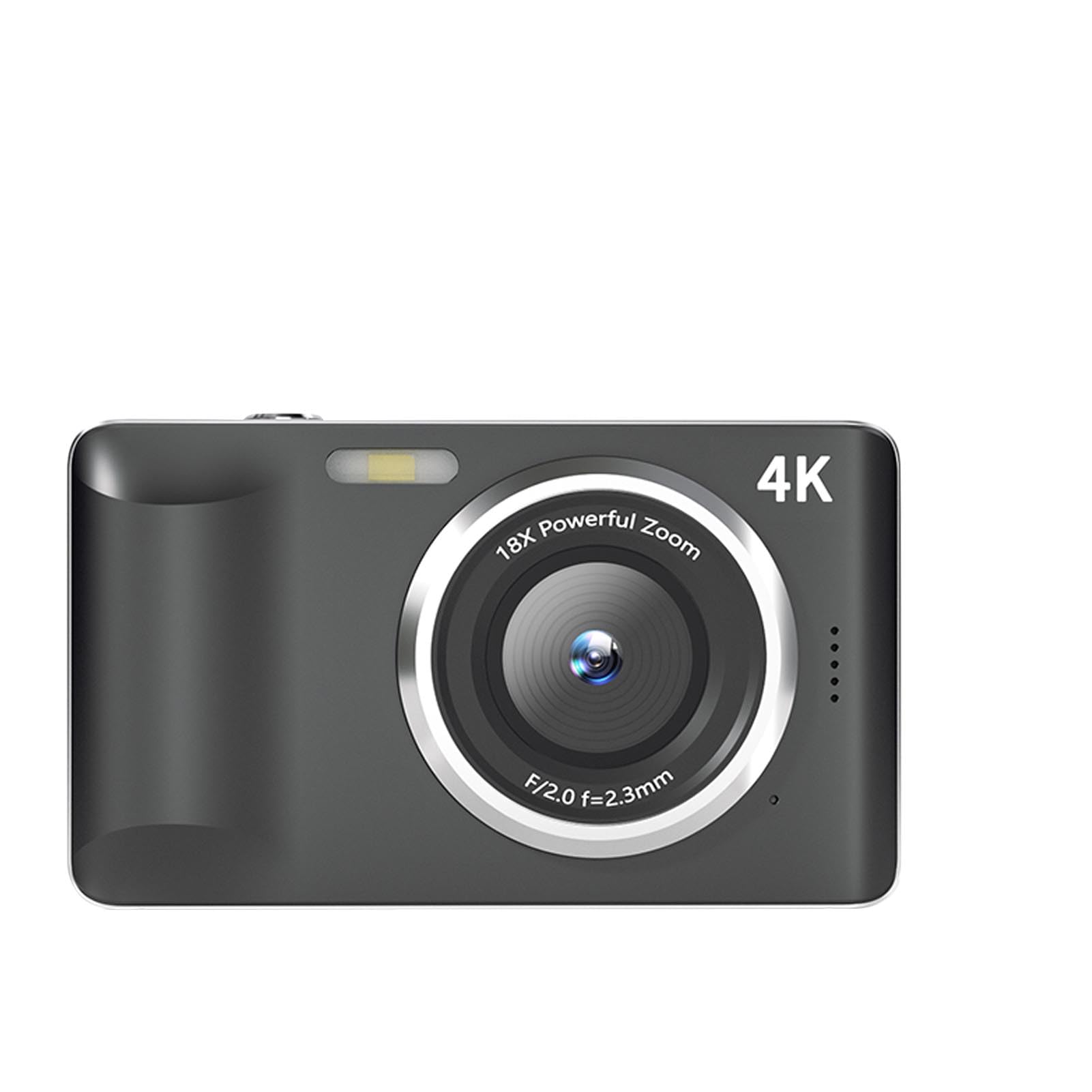 Annadue Camera Digitale 4K, Fotocamera Volg da 64 MP con Zoom 18x, Schermo LCD da 2,8 ", Autofocus & Flash, Batteria da 1200 MAh, Supporta 256 GB, per la Fotografia di Viaggio (grigio scuro)