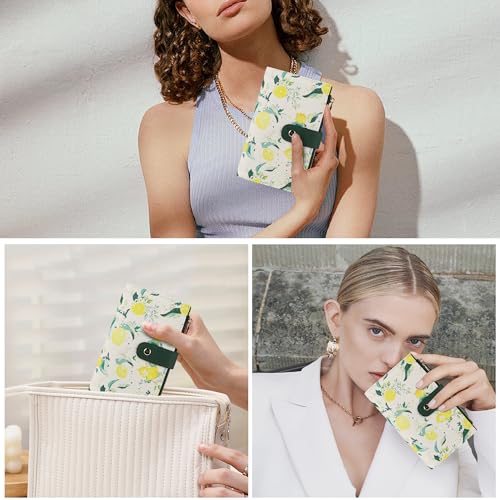Image of yiijay Womens Wallet RFID Blocking Vegan Leather Trifold Clutch Credit Card Holder Ladies Travel Wallet Purse with Pen Holder, 2Lemon, 6.3 x 4.1 x 1.3 inches, Rfid Wallet