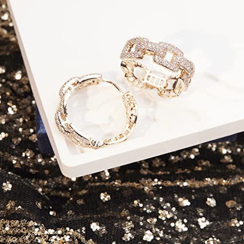 Metmolley Silver Colorful Hoop Earrings For Women Gold Crystal Cz Square Hoop Earrings For Girls (White) #TOP1