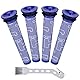 4 Stück Ersatzteile Filter für Dyson V6 V7 V8, Waschbar Ersatzfilter Vorfilter für Dyson DC58 DC59 DC61 DC62 Animal Pro Absolute Motorhead Digital Slim Staubsauger Zubehör Vormotorfilter 965661–01