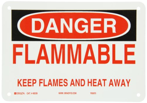 Panneau aluminium Inflammable Brady 43239 de dimensions 17,8 x 25,4 cm pour signalisation