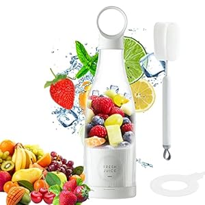 Draagbare blender USB 450 ml blenderfles, mini smoothie blender 4 messen smoothie maker draagbare, verse sapblender kleine blenders voor smoothies, mini-blenders voor babyvoeding, sportschool, reizen