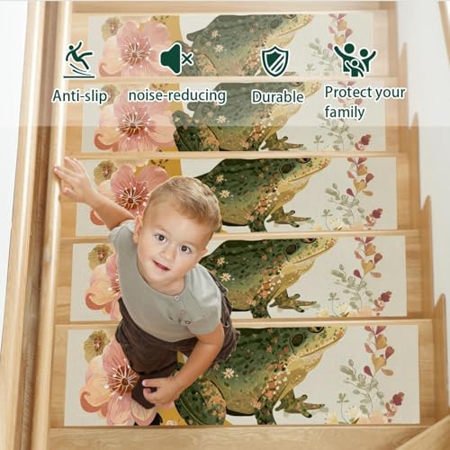 Tapis d escalier boho pour la sécurité des aînés et des chiens