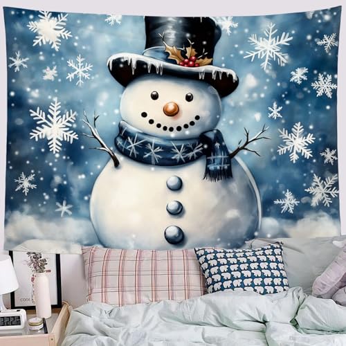 Tenture murale bonhomme de neige pour cacher mur blanc