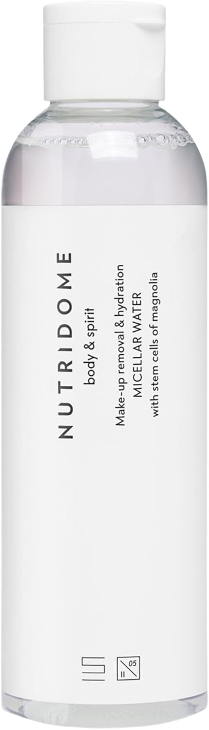 Nutridome | Micellair water | Voor make-up verwijderen | Verwijdert waterproof make-up | Vermindert zichtbaarheid van rimpels | Magnolia stamcellen | Hyaluronzuur | Geitenmelk | 200 ml