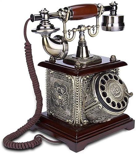 Téléphone rotatif ancien pour décoration de salon vintage avec cloche en métal traditionnelle