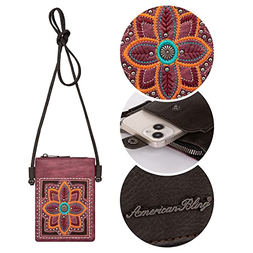 Montana West Cross Body Purse Women'S Crossbody Handbags Embroidered Flower Crossbody Wallet Western Cute Cell Phone Crossbody Small Phone Purse Womens Purses And Handbags Ph02-219Cf thumb #2