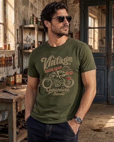 Aiyino Vintage Slim Fit Motorcycle Tee