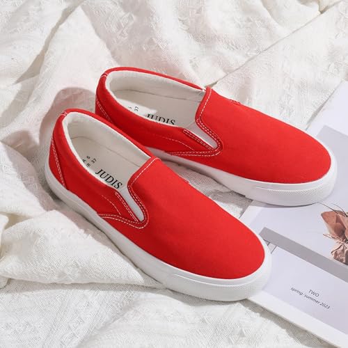 Image of JUDIS Women's Slip on Canvas Shoes Classic Sneakers Loafers Shoes Casual Fashion Shoes