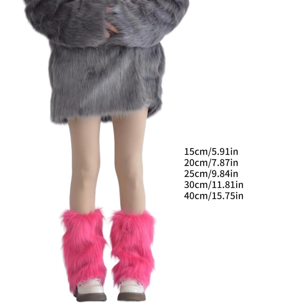Faux Furs Leg Warmer,Warm Soft Cozy Fuzzy Leg Warmer Boot Cuffs for Women Party Costumes Boot Sleeves Boot Covers