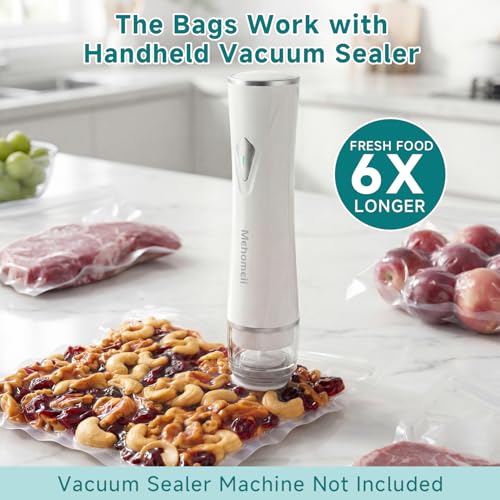 Image of Reusable Vacuum Sealer Bags for Food - 30 BPA-Free Medium (11in x 10.2in) Food Storage Bags, Freezer Microwave Safe- Odor Resistant, Leak-Proof - Compatible with Handheld Vacuum Sealers