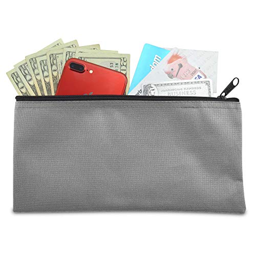 Dalix Bank Bags Money Pouch Securi Deposit Utility Zipper Coin Bag Gray 2 Pack #TOP4