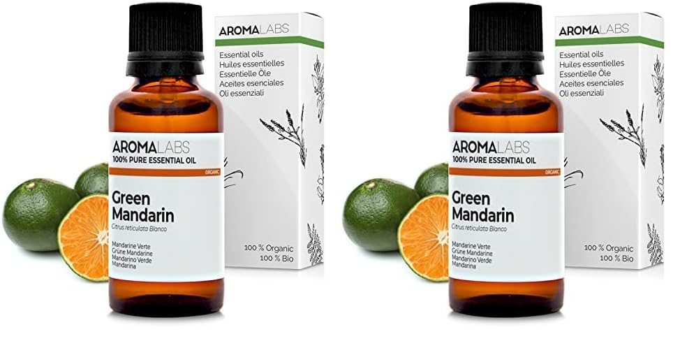 BIO - Aceite Esencial MANDARINA - 30mL - 100% Puro, Natural, Quimiotipado y Certificado AB - AROMA LABS (Marca Francesa) (Paquete de 2)