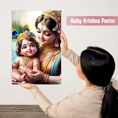 Image of Twinster Paper Bal Krishna Posters Photo For Pregnant Women, Baby Poster Self Adhesive (Size 45 Cm By 30 Cm) Pack Of 1 (Design 9)