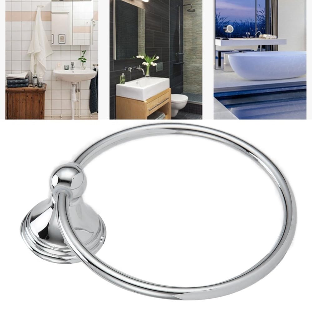 VVW&LIU Anillo para Toallas de Acero Inoxidable, Soporte para Toallas de Mano, toallero de Pared, Accesorios de baño, Color Plata.