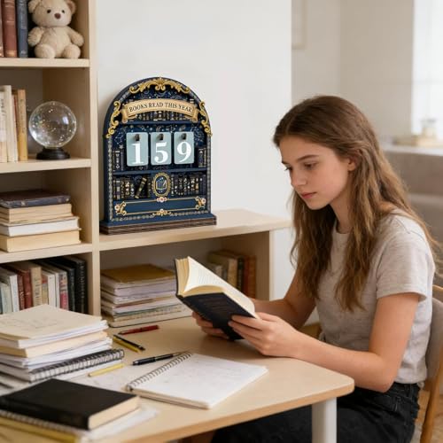 Lesezähler Aus Holz Moderner Holz Buchzähler, Books Read This Year Counter, Lese-Tracker-Schild, Für Zuhause Bibliothek Klassenzimmer Büro Arbeitszimmer Schlafzimmer Bücherregal.