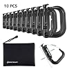 BOOSTEADY Pack of 10 versatile D-ring carabiner Grimloc Locking for Molle webbing with backpacks and bags