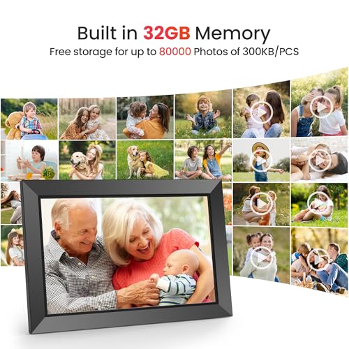 Frameo Digital Photo Frame-10.1" WiFi Digital Picture Frame IPS Touchscreen 1280 * 800, Built-in 32GB Storage Electronic Photo Frame, Auto-Rotation, Share Photo or Video Instantly via Frameo APP - Image 5