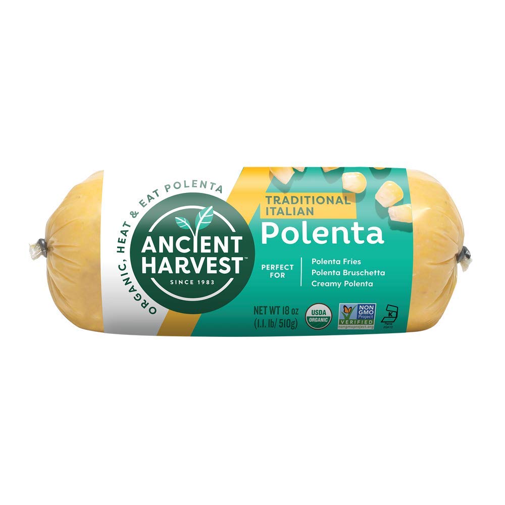 Ancient Harvest Organic Gluten-Free Heat & Serve Polenta, Ready to Eat, Vegan, No Refrigeration Required, Traditional Italian, (12) 18 Ounce Sleeves