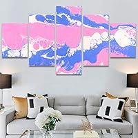 SIGNWIN 5 Panel Canvas Wall Art Modern Art 3D Abstract Abstract Brushstroke Contemporary Digital Art Fun Multicolor for Home Decorations Ready to Hang - 60