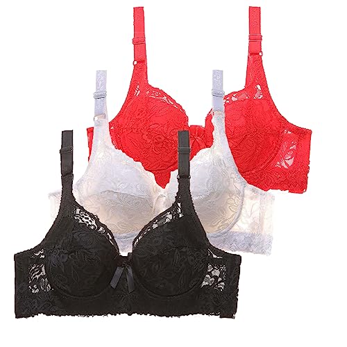 3er Pack BHS Damen mit Bügel Push Up BH Set Frauen Sexy Bustier Crop Top...