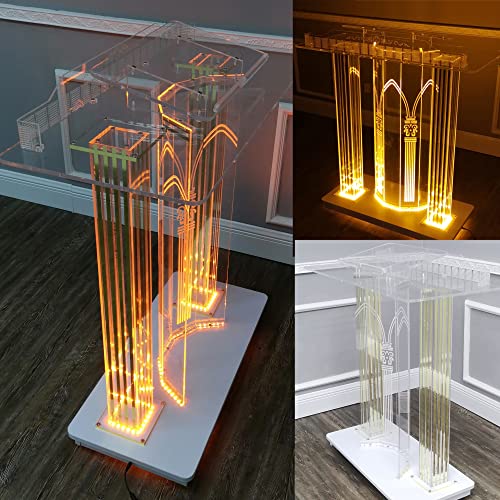 Church Pulpit Podium, Rolling Table Top Podium, Clear Acrylic Podiums, Mobile Stand Up Desk, Pulpits For Churches, Church Lectern, Podium Stand Portable For Classroom, Easy Assembly Required (Size : #TOP5