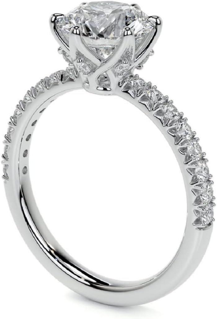 1CT-3CT Round Cut Moissanite Wedding Ring Set for Women Solitaire Bridal Handmade Ring, Promise Gifts for Her