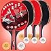 SwissSpin Ping Pong Paddle Set - Kit of 4 Premium Table Tennis Rackets with 8 Pro Tournament ITTF Ping Pong Balls - Includes Portable Storage Case
