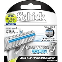 Schick シッククアトロ5チタニウム　QTMI5-8 替刃8コ入　2箱　新品 Amazon.co.jp: Schick(シック) シック Schick クアトロ5 チタニウム 替