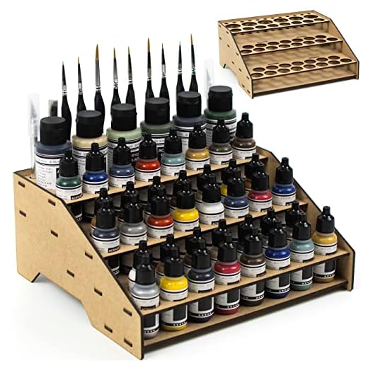 PROSCALE Soporte organizador pinturas miniaturas modelismo. Kit mesa de trabajo vallejo bote pinturas pinceles vallejo acrilico miniaturas warhammer modelismo maquetas (Modelo A)
