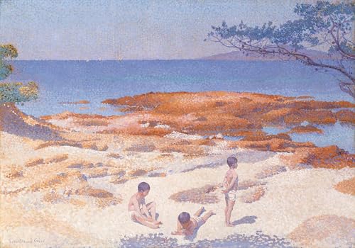Pinturas murales Spiaggia a Cabasson carteles decorativos retro de Henri Edmond Cross 60x90cm
