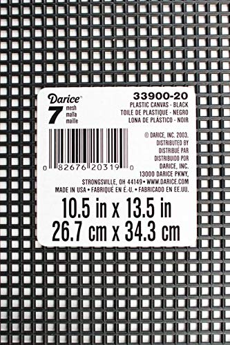 7 Mesh Count Black Plastic Canvas Sheet 10.5 x 13.5 Inch 1 Sheet