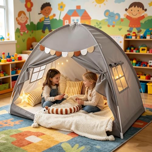 Tienda de cama transpirable con espacio privado infantil y dosel 3