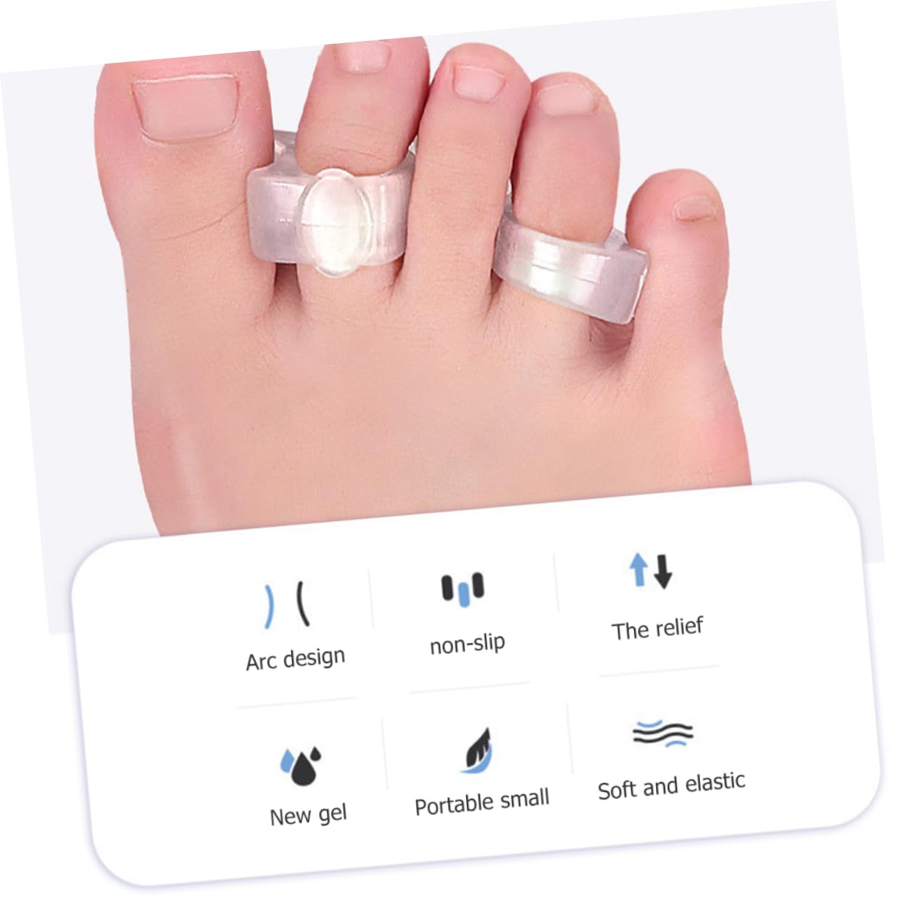 Didiseaon 8pcs Professional Toe Separators Prevent Overlap Friction Lightweight Toe Corrector Foot Care Supplies