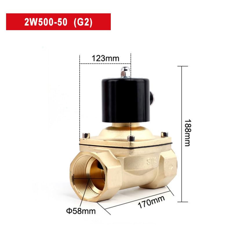 Électrovanne 2W AC 220V normalement fermée pour contrôle d'eau - 2