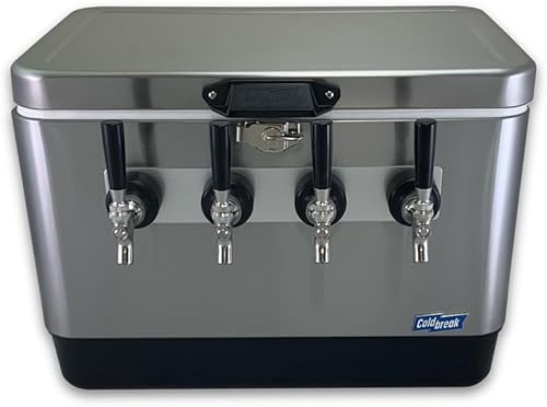 Miniatura 2 de Coldbreak, 4-Tap, Jockey Box, Barra portátil, Grado profesional, 50' Bobinas inoxidables, Entrada trasera, Acero inoxidable