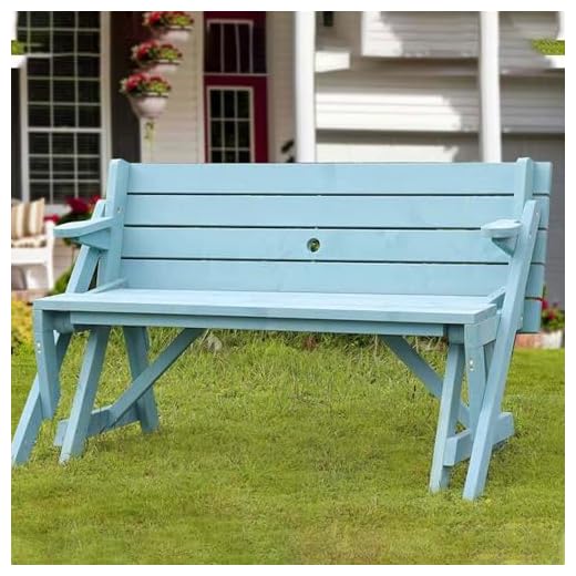 Convertible Wooden Garden Bench with Umbrella