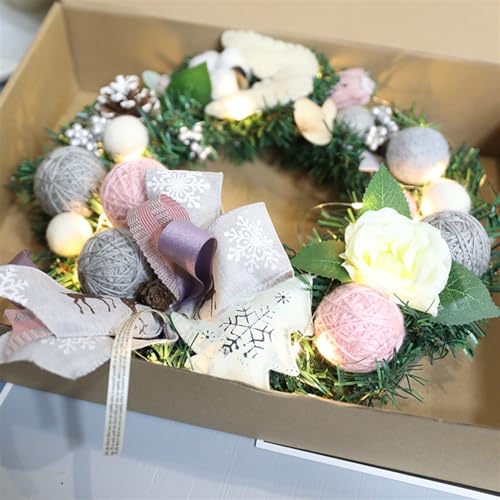 Couronne de Noël extérieure sans fixations complexes | Kit 10 pièces avec pendentifs et bureau - 5