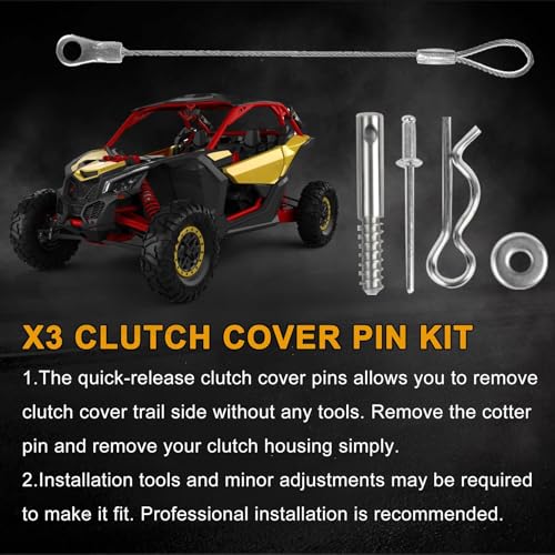 Image of Clutch Cover Pin Kit for X3, PSLER Quick Release Belt Cover Tool Clutch Cover Gasket Kit Compatible with Maverick X3 2017 2018 2019 2020 2021 2022 2023 2024 2025 Replace#715005045