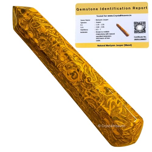 Image of Mariyam Jasper Crystal Wand - Pointed Crystal Wand for Energy Healing, Chakra Balancing, Meditation and Home Decor - Crystals and Healing Stones for Gift